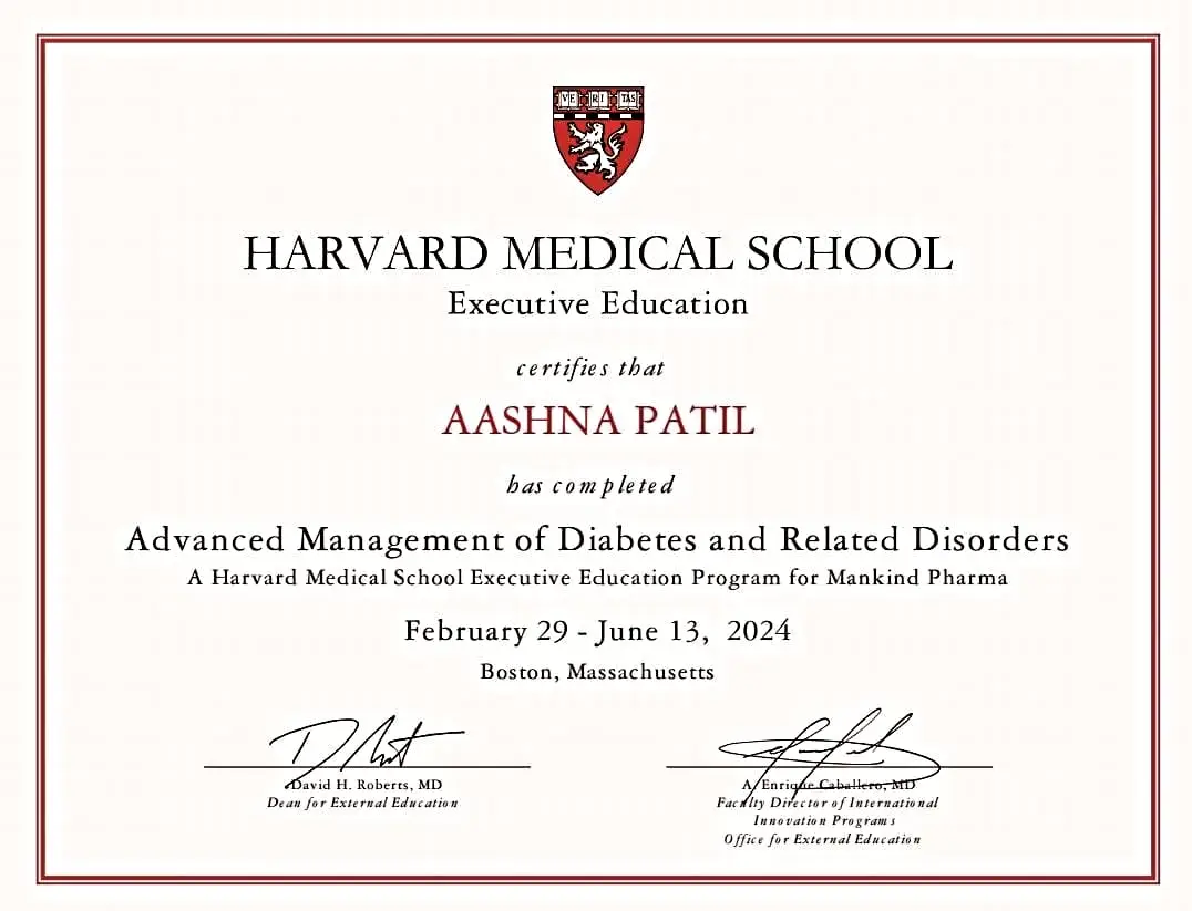 Harvard Medical School Certificate